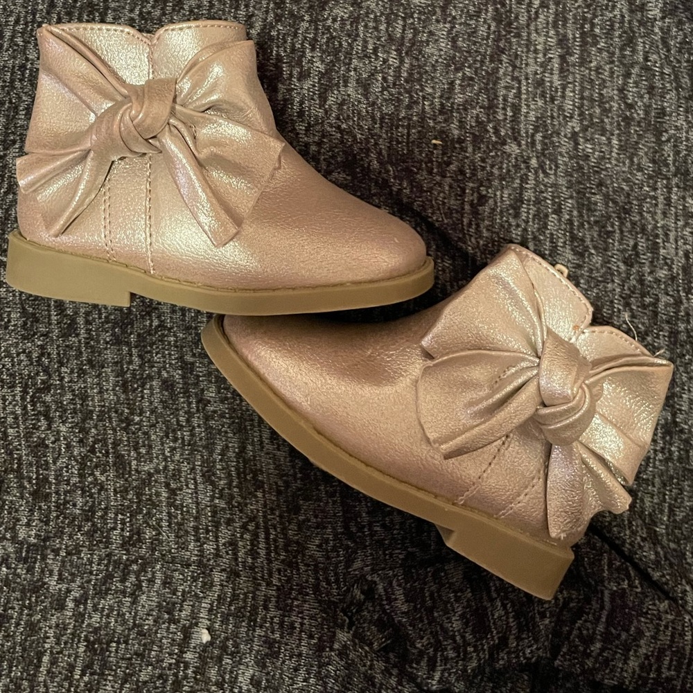 Rose Gold Bow Boots